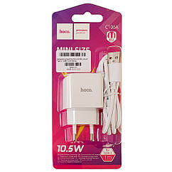 Зарядний пристрій Hoco C106A Leisure Type-C 1USB 10.5W біле