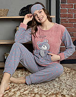 Женская тёплая пижама FAWN (флис+махра) Размер - XL (50) сердечки