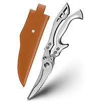 Кухонные ножницы-нож 2 в 1 с чехлом. Ножницы для костей RESTEQ, нержавеющая сталь