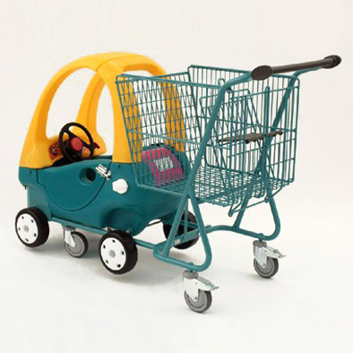 Б/У Покупательская тележка для супермаркета с детской машинкой DAMIX KID-CAR 110 S нет руля и боковой дверцы - фото 3 - id-p1988448550