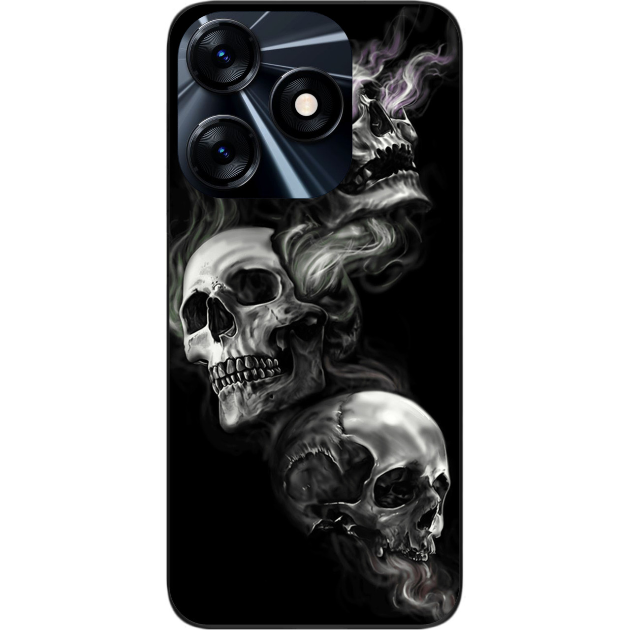 Чохол силіконовий Case для Tecno Spark 10 з картинкою Три черепи