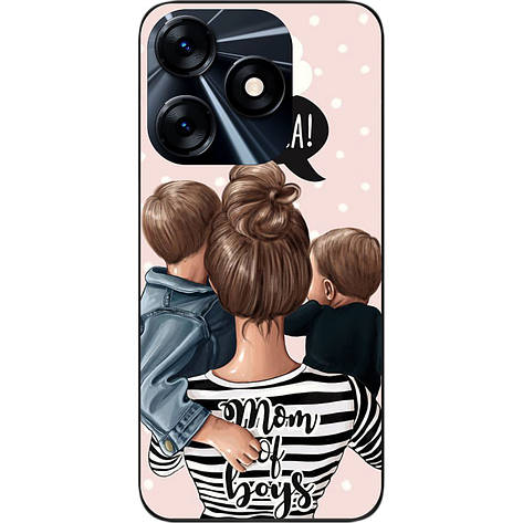Силіконовий чохол Case для Tecno Spark 10 з картинкою Мама та малюки, фото 1