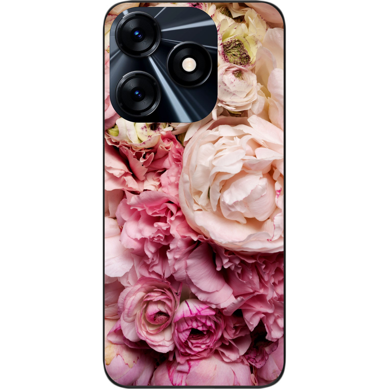 Силіконовий чохол Case для Tecno Spark 10 з картинкою Півонії