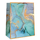 Пакет подарунковий паперовий XXL "Golden marble" 51*72*18см Stenson ST01627-XXL (Темно-бірюзовий) [Склад зберігання: Київ №1]