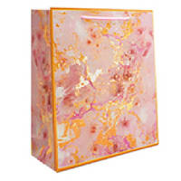 Пакет подарунковий паперовий XL "Golden marble" 59*44*17см Stenson ST01627-XL (Рожевий) [Склад зберігання: