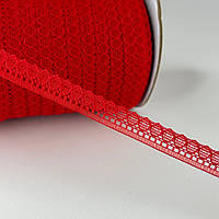 Кружево гипюровое узкое 12 мм - красный