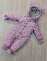 Комбінезон для новонароджених "Теді 2" зима рожевий 74-80