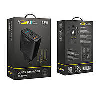 Мережевий зарядний пристрій Yoki Led Series YK-33PD+QC 33W