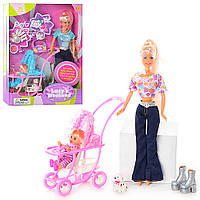 Ігровий ляльковий набір "Кукла з малюком і коляскою" Defa Lucy 20958