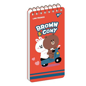 Блокнот 80х160 мм, 60 арк., подв. cпіраль "Line Friends" Brown&Cony