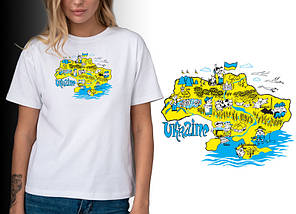 Жіноча патріотична футболка з мапою України