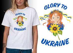 Жіноча футболка патріотична Glory to UKRAINE