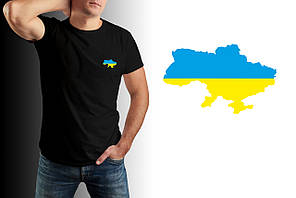 Патріотична футболка чоловіча з картою України(Premium)