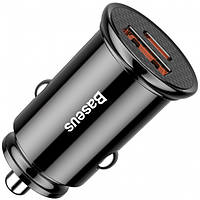 АВТОМОБИЛЬНАЯ ЗАРЯДКА Baseus Usb Car Charger Usb 3.0+USB-C 30W Black, Автомобильная зарядка юсб GCC