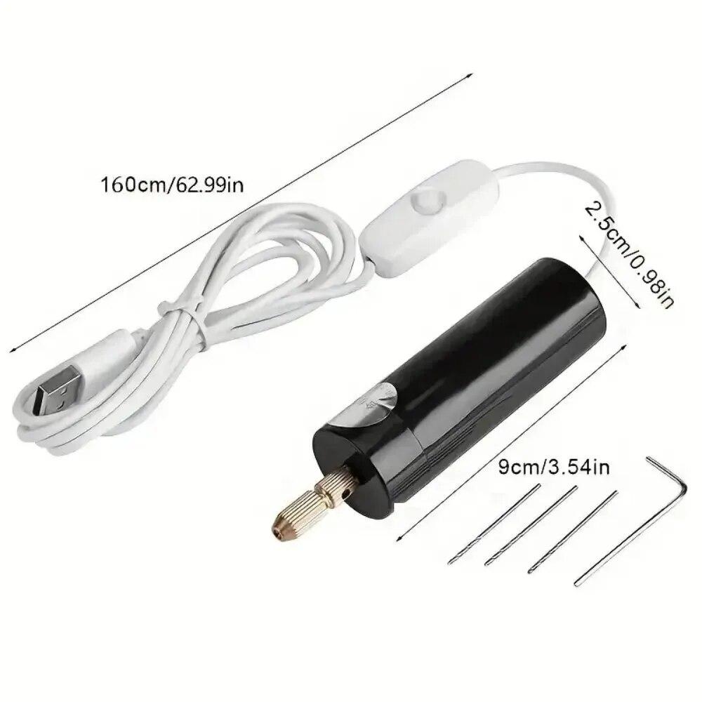 USB міні дрель 0,8-1,2мм + 3 свердла