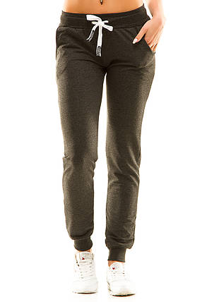 Жіночі спортивні штани 406 темно-сірий розмір 46, фото 2