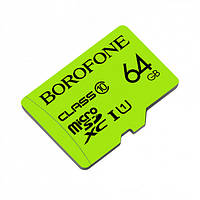 Карта памяти Borofone 64GB Class 10 Original, Флешка для телефона, Карта микро сд GCC