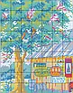 Набір для вишивання за нанесеною на канву схемою "Roadside Gas Station".AIDA 14CT printed , 44*28 см, фото 4