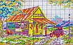 Набір для вишивання за нанесеною на канву схемою "Roadside Gas Station".AIDA 14CT printed , 44*28 см, фото 6