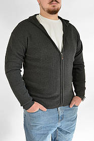 Светр чоловічий з коміром на блискавці демісезонний Кофта в'язана Wandeng (Угорщина) Чорний колір L