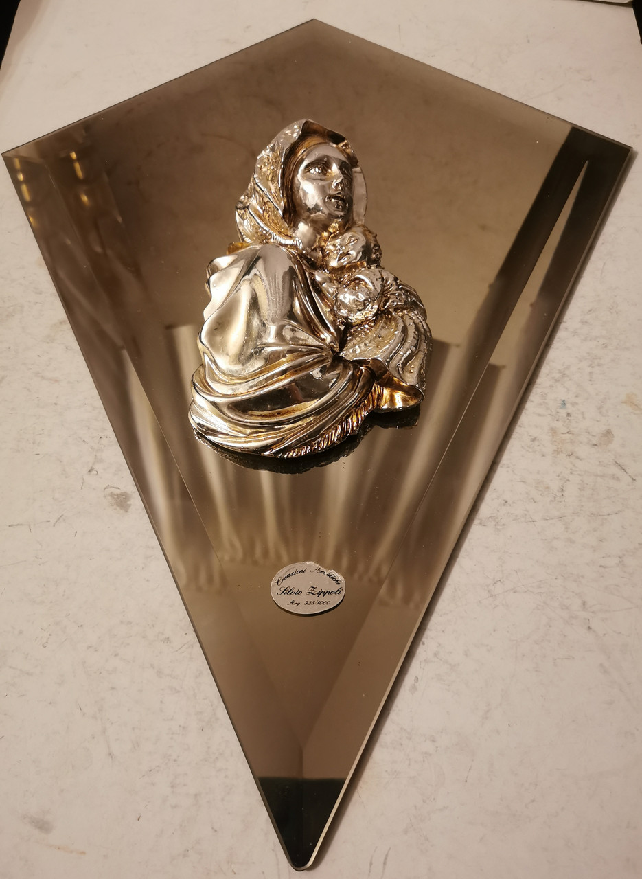 Срібна картина Silvio Zippoli Creazionu artistiche 925 срібло Мати та дитина, фото 1