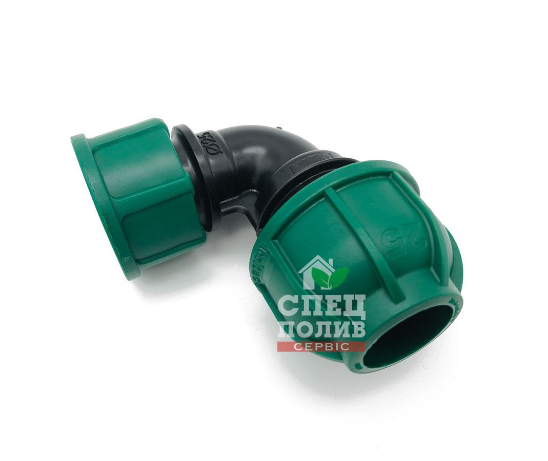 Компресійне коліно з накидною гайкою-американкою 25х1" ВР, ПНД фітинги Irritec (Італія), фото 1