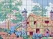 Набір для вишивання за нанесеною на канву схемою "A Country cabin 8". AIDA 14CT printed, 44*30 см, фото 4