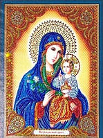 Набор Алмазная мозаика вышивка Образ Икона Богородице Неувядаемый Цвет на подрамнике 5d 30х40 см