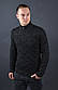 Чоловічий теплий светр із коміром на блискавці чорний Туреччина 7171, фото 4