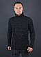 Чоловічий теплий светр під горло чорний Туреччина 7056, фото 2