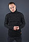 Чоловічий теплий светр під горло чорний Туреччина 7056, фото 3