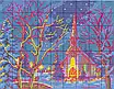 Набір для вишивання за нанесеною на канву схемою "Winter night scenes (2)".AIDA 14CT printed,21*30см, фото 4