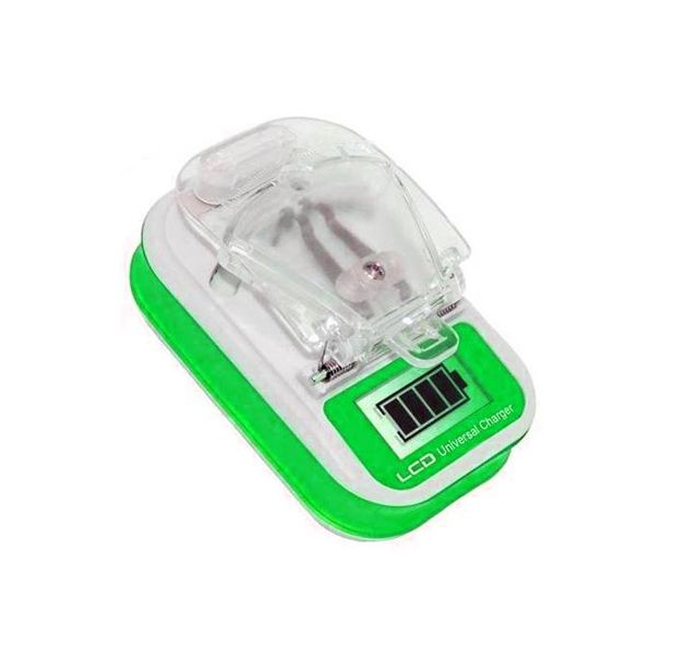Універсальний зарядний пристрій жабка з LCD дисплеєм та USB Frog Green, фото 1