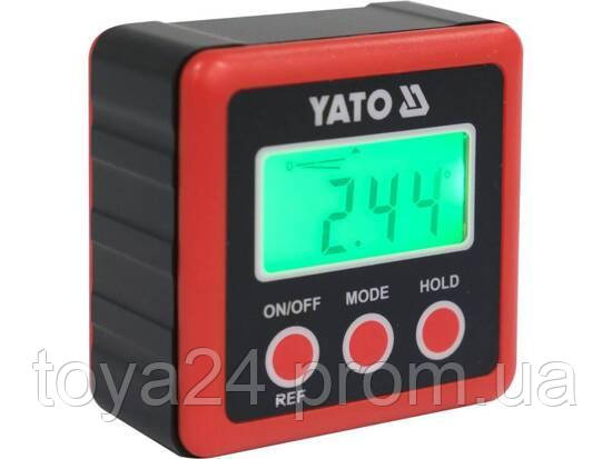 Кутомір електронний YATO; діапазон 4х 0-90° з живленням від 2 батарейок 1,5 В тип ААА [9] YT-71000