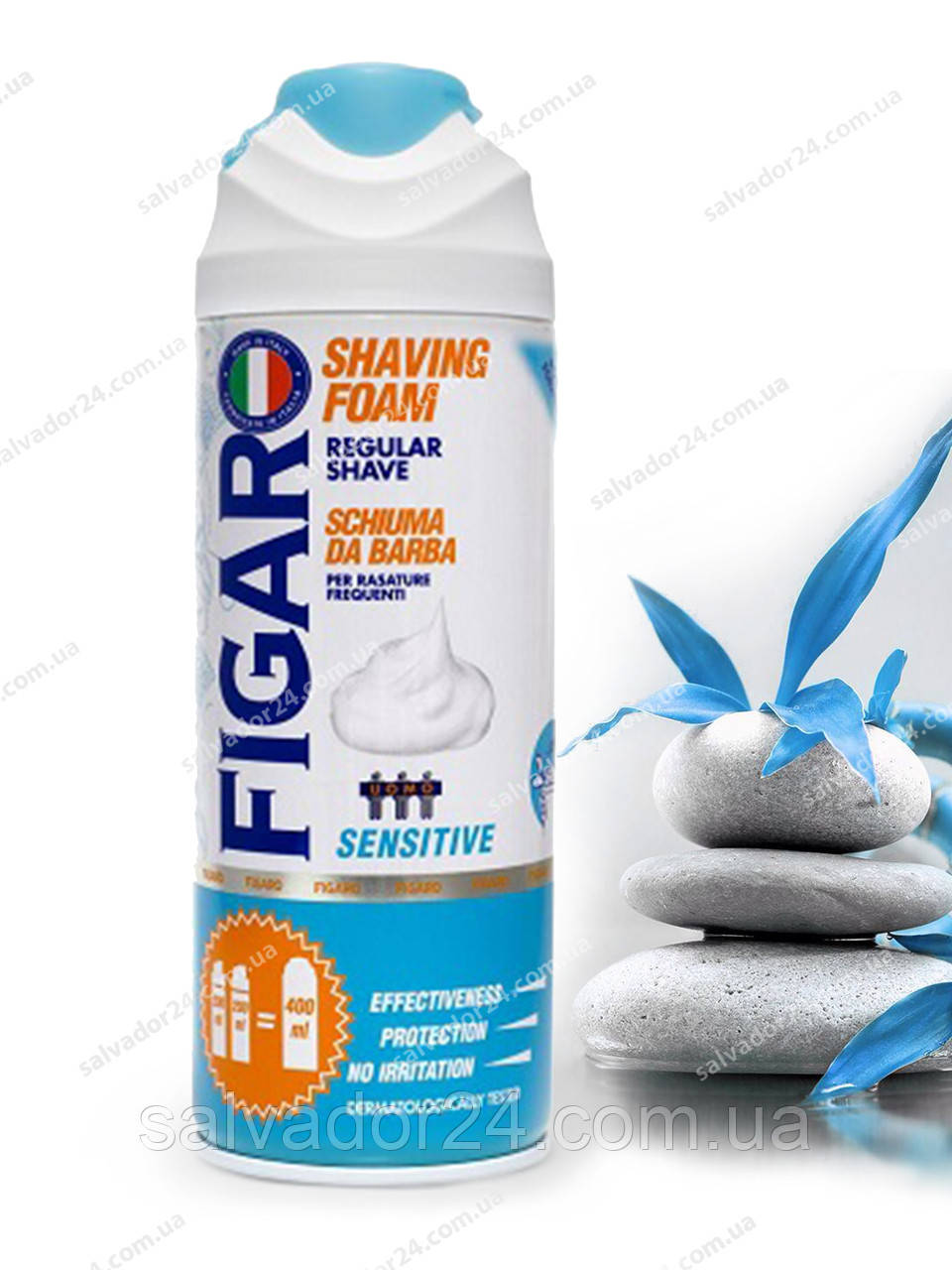 Піна для гоління для чутливої шкіри Figaro Sensitive 400 мл Італія, фото 1
