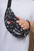 Бананка сумка поясная сумка для документов сумка на пояс Puma черная, великі лого