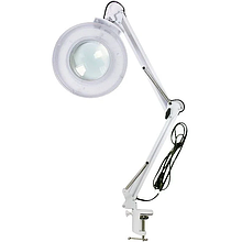 Лампа-лупа настільна LED SP 34 зі струбциною, 3-5 діоптрій, d=23 см, (Біла)