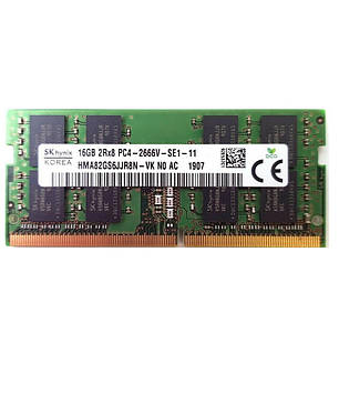 Модуль пам'яті SoDIMM DDR4 16GB PC4-21300 2666 MHz SK Hynix (HMA82GS6JJR8N-VK) OEM