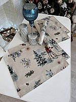 Салфетка Новогодняя сервировочная 34x44 см. гобеленовая