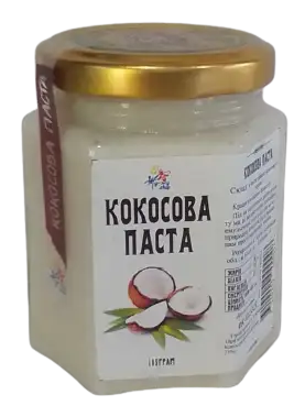 Натуральна кокосова паста, без цукру, 185 г, Жужу Shop