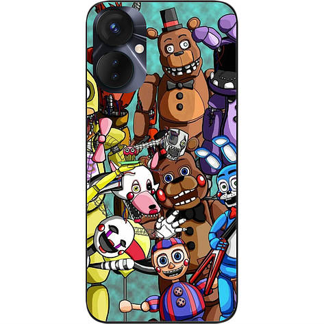 Силіконовий чохол Case для Tecno Spark 9 Pro (KH7n) з картинкою Кошмарні аніматроніки, фото 1