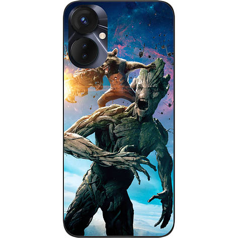 Силіконовий чохол Case для Tecno Spark 9 Pro (KH7n) з картинкою Грут і Єнот, фото 1