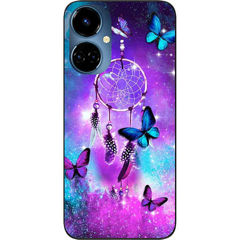 Чохол силіконовий Case для Tecno Camon 19 (CI6n) / 19 Pro (CI8n) з картинкою Метелики й оберег, фото 1