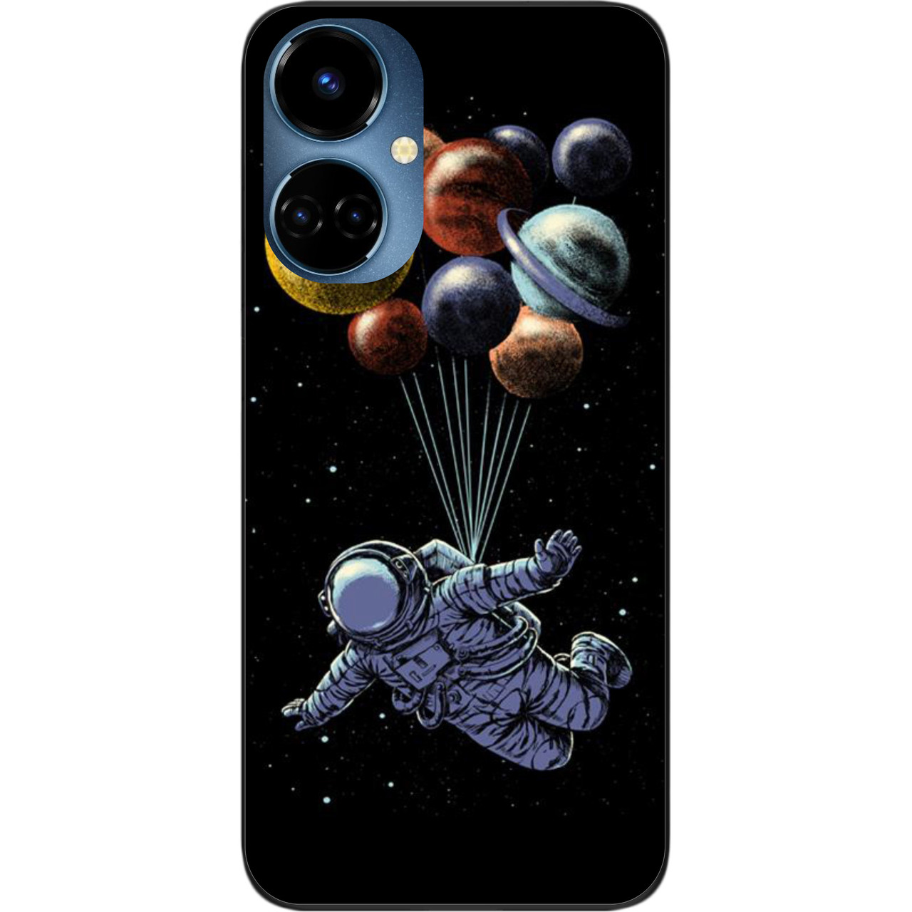 Силіконовий чохол Case для Tecno Camon 19 (CI6n) / 19 Pro (CI8n) з картинкою Космонавт на кульках