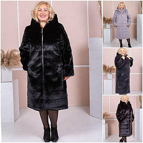 Красива, чудова, тепла, жіноча шуба. Шубка великих розмірів під шиншилу, еко шуба батал "Альба" Розмір: 58,60,62