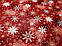 Скатертина на стіл новорічна  білі сніжинки на червоному, фото 3