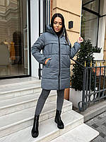 Куртка зимняя женская теплая с капюшоном оливковая плащевка S, M, L, XL, 2XL, 3XL, 4XL | Куртка женская зима