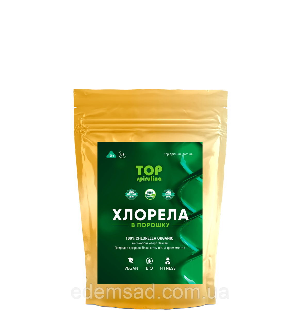 Хлорела в порошку, TOP Spirulina, 100г