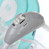 Крісло-гойдалка для немовлят з електро-заколисуванням El Camino ME 1028 SENSA Circles Aqua Mint (механізм гойдання: маятник), фото 4