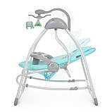 Крісло-гойдалка для немовлят з електро-заколисуванням El Camino ME 1028 SENSA Circles Aqua Mint (механізм гойдання: маятник), фото 5